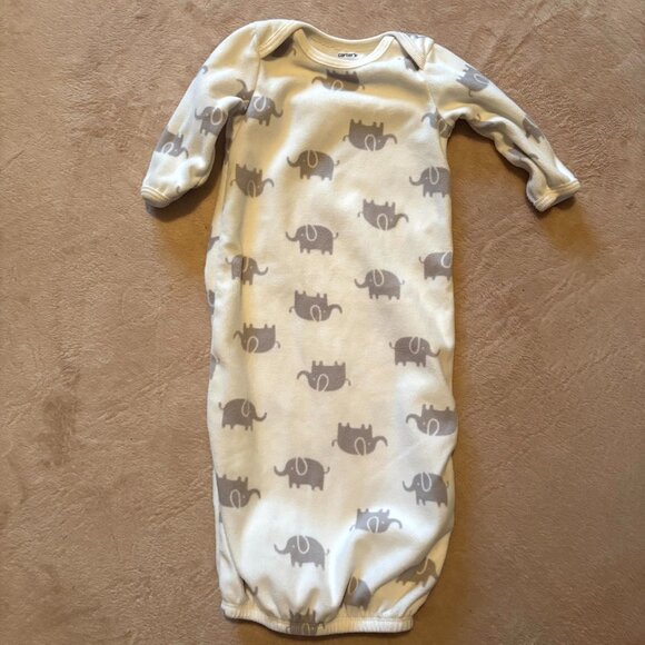 Baby Gown & Sleeper Lot 0–3M – Carter’s, Cloud Island, Circo – Neutral Elephant - Picture 8 of 14